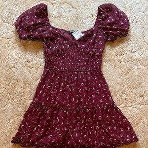 Floral Burgundy Dress